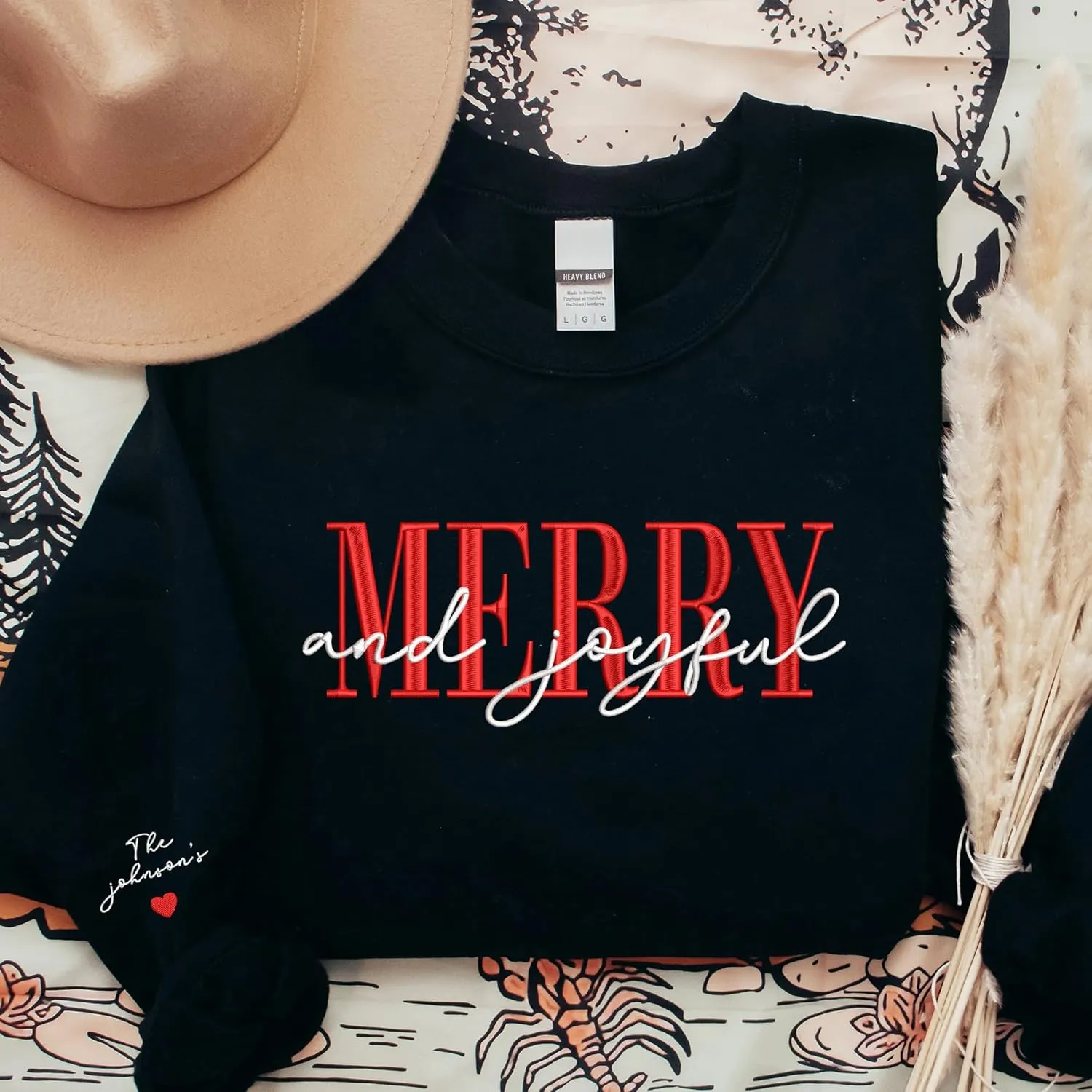 Custom Embroidered Sweatshirt - Christmas Hoodies, Gifts for Women, Men, Family, Holiday