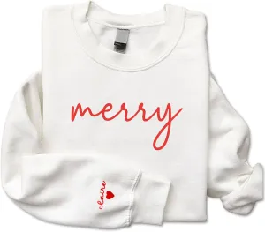 Custom Embroidered Sweatshirt - Christmas Hoodies, Gifts for Women, Men, Family, Holiday