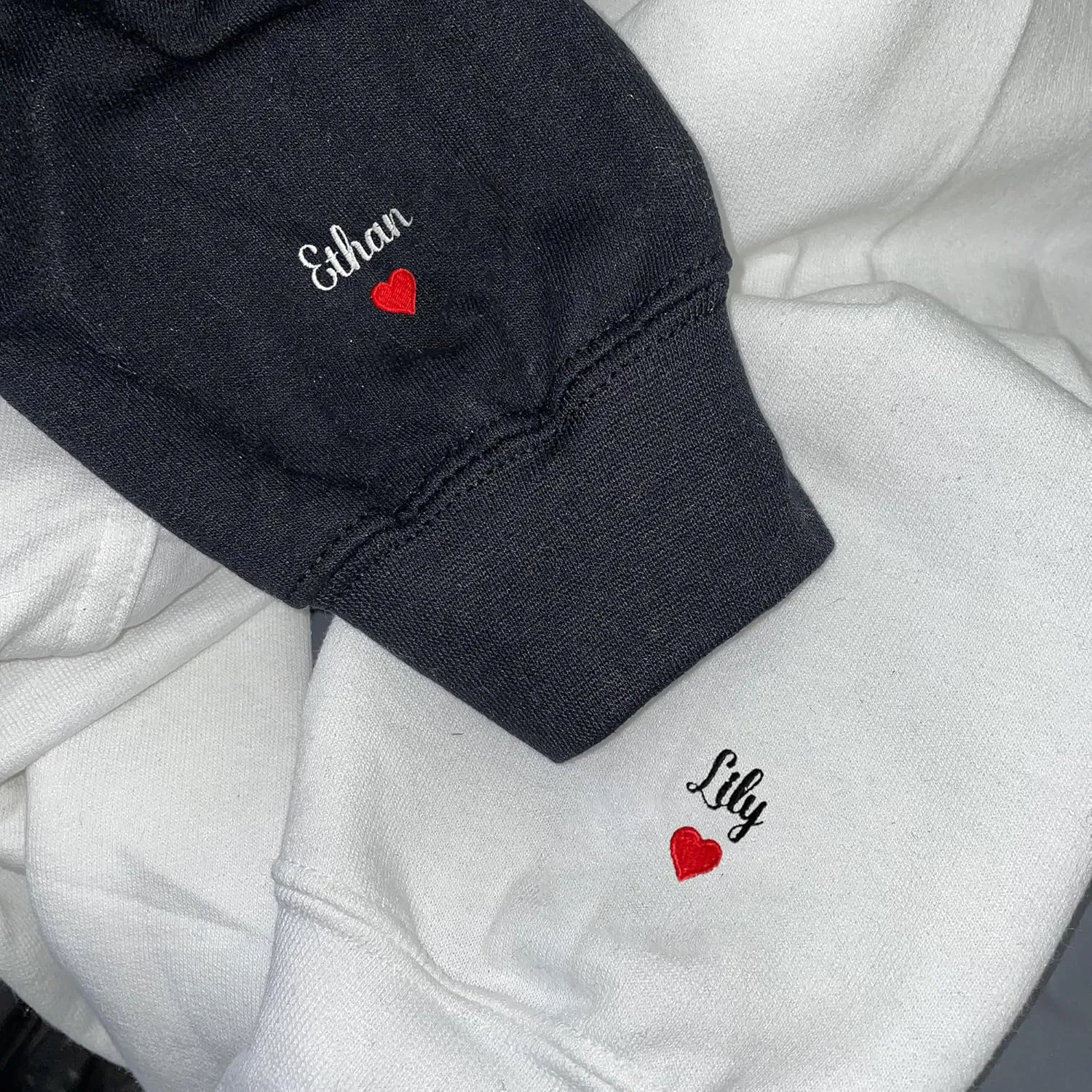 Custom Embroidered Sweatshirt - Matching Couples Hoodies, Gifts for Women, Mother's Day, Father's Day, Chrismas