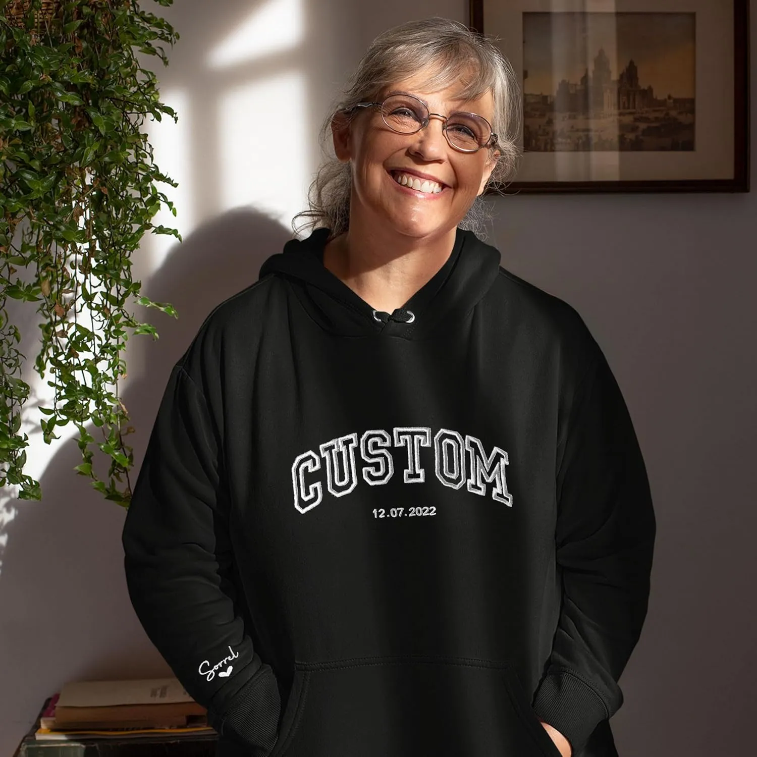 Custom Embroidered Sweatshirt - Matching Couples Hoodies, Gifts for Women, Mother's Day, Father's Day, Chrismas