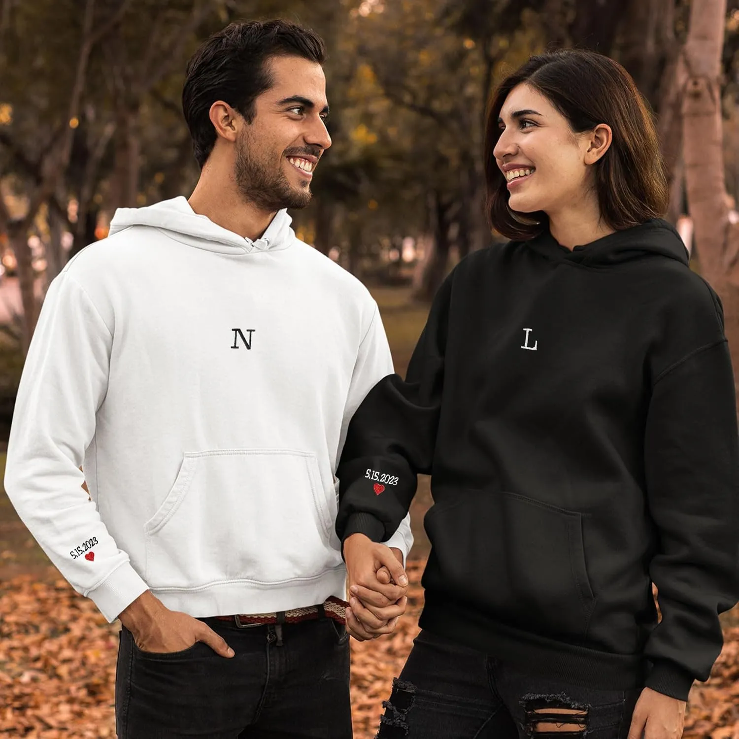 Custom Embroidered Sweatshirt - Matching Couples Hoodies, Gifts for Women, Mother's Day, Father's Day, Chrismas