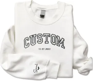 Custom Embroidered Sweatshirt - Matching Couples Hoodies, Gifts for Women, Mother's Day, Father's Day, Chrismas