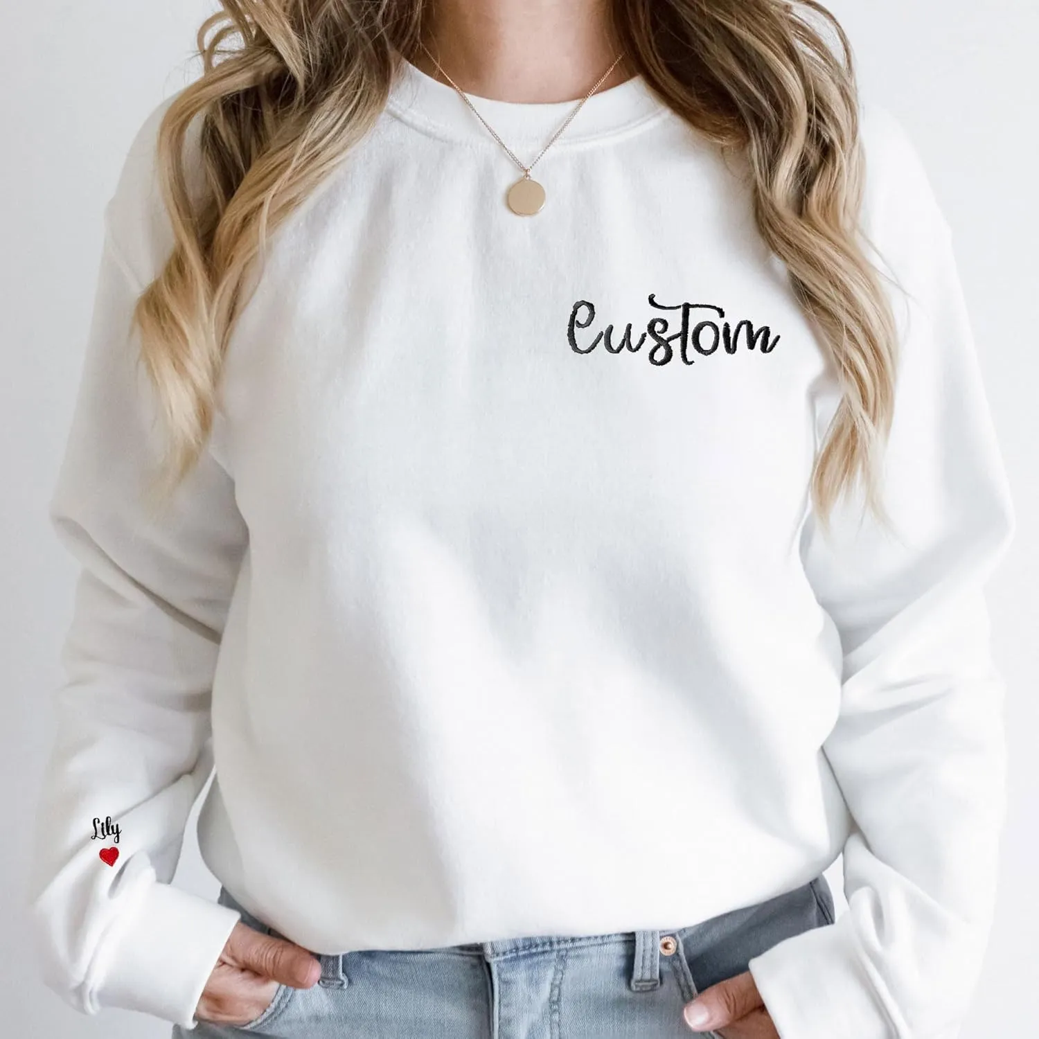 Custom Embroidered Sweatshirt - Matching Couples Hoodies, Gifts for Women, Mother's Day, Father's Day, Chrismas