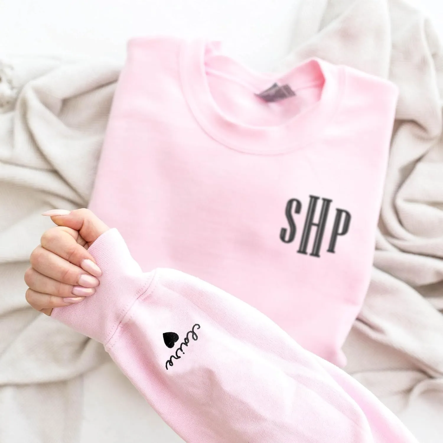 Custom Embroidered Sweatshirt - Matching Couples Hoodies, Gifts for Women, Mother's Day, Father's Day, Chrismas