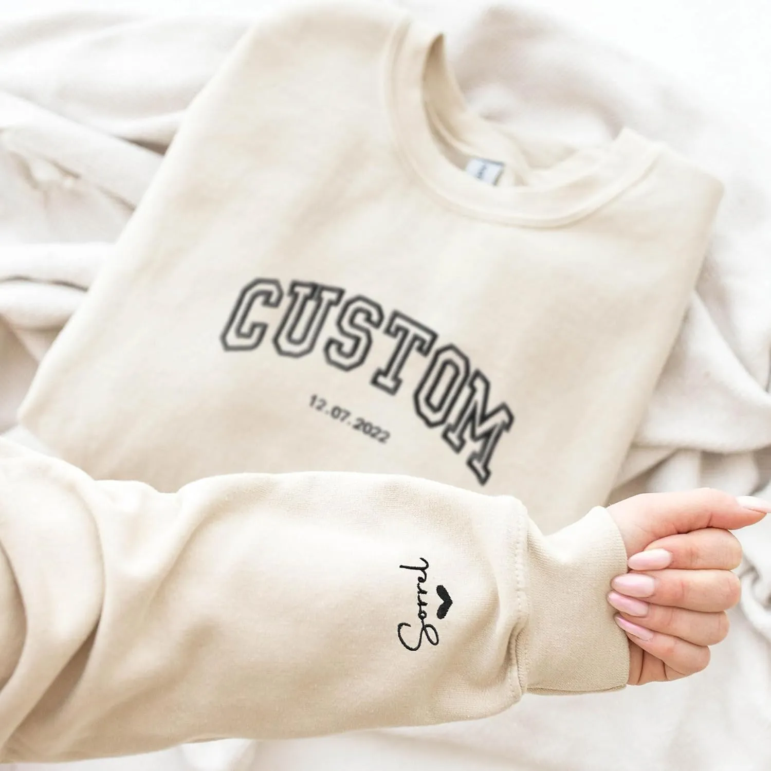 Custom Embroidered Sweatshirt - Matching Couples Hoodies, Gifts for Women, Mother's Day, Father's Day, Chrismas