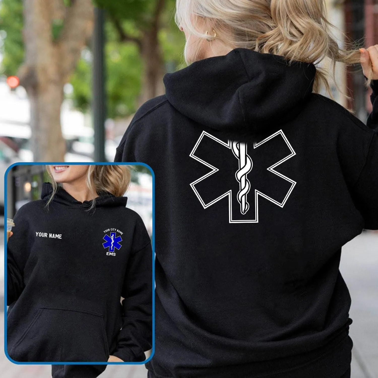 Custom EMT EMS Embroidered Sweatshirt Hoodie Personalized Paramedic Uniform Emergency Medical Technician Shirts Men Women
