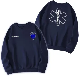 Custom EMT EMS Embroidered Sweatshirt Hoodie Personalized Paramedic Uniform Emergency Medical Technician Shirts Men Women