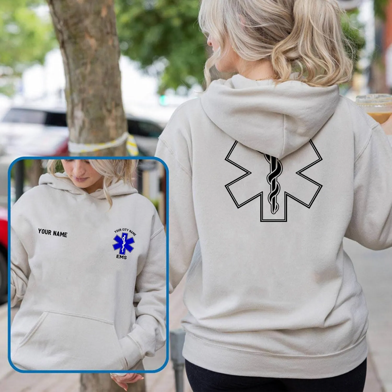 Custom EMT EMS Embroidered Sweatshirt Hoodie Personalized Paramedic Uniform Emergency Medical Technician Shirts Men Women