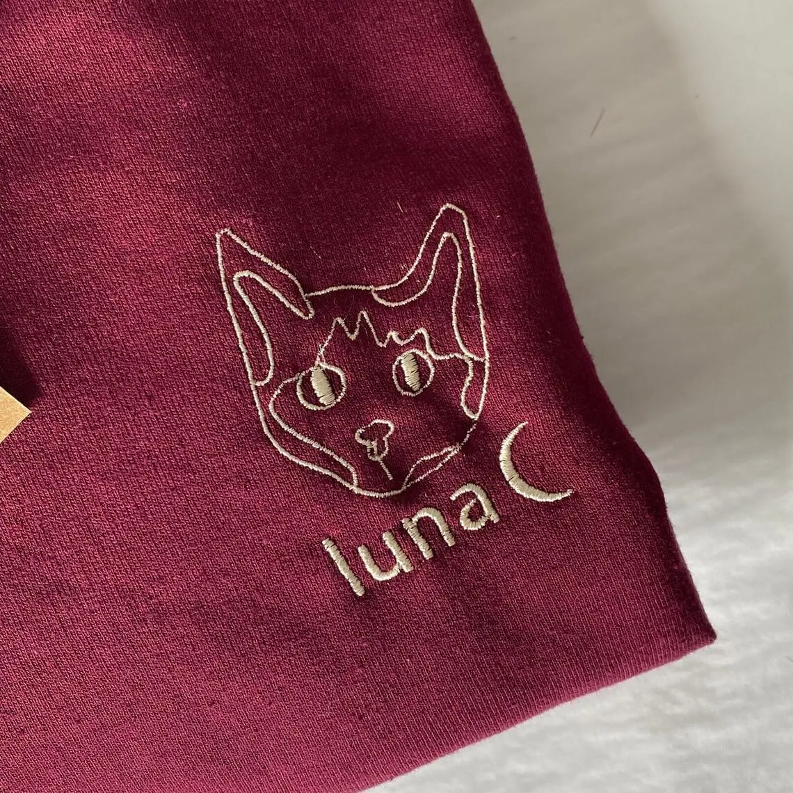 Custom Portrait From Photo Embroidery Sweatshirt, Outline Embroidered Hoodie, Couples Sweatshirt, Animal avatars