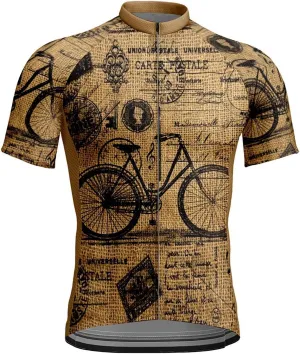 Cycling Jersey Men's Short Sleeve Tops Mountain Biking Shirts Bicycle Jacket with 3 Pockets