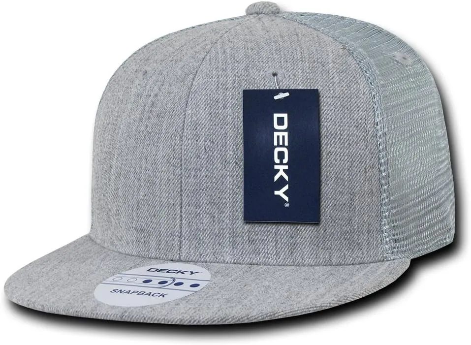 DECKY 6 Panel Flat Bill Trucker Cap