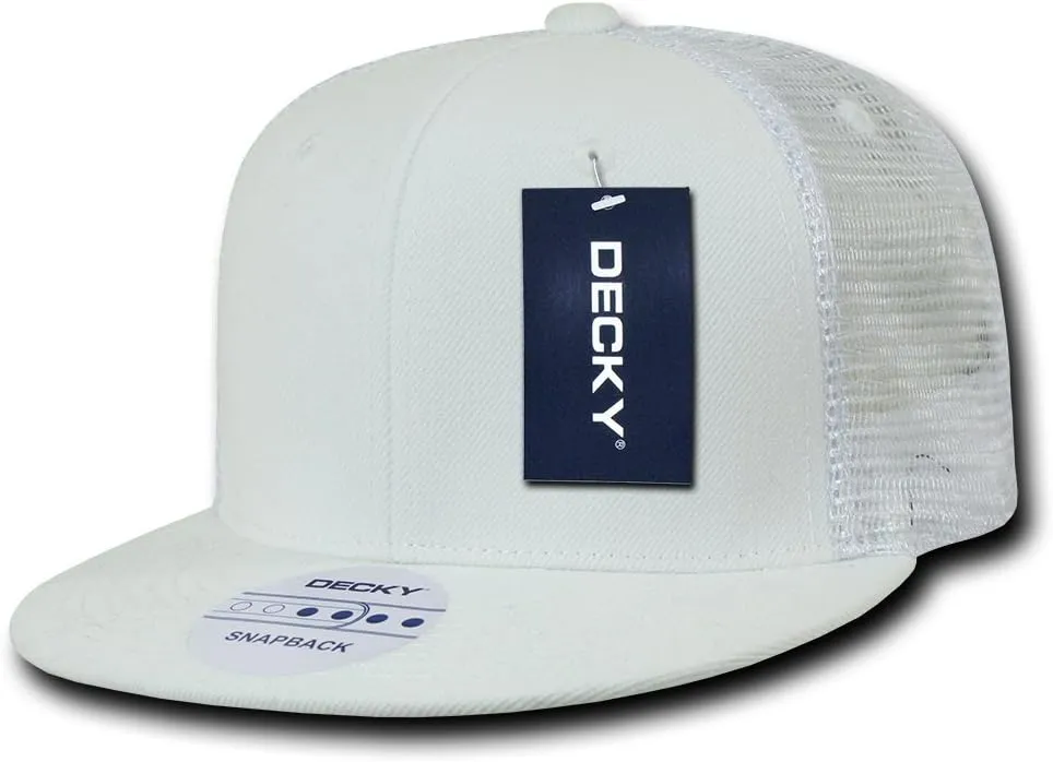 DECKY 6 Panel Flat Bill Trucker Cap