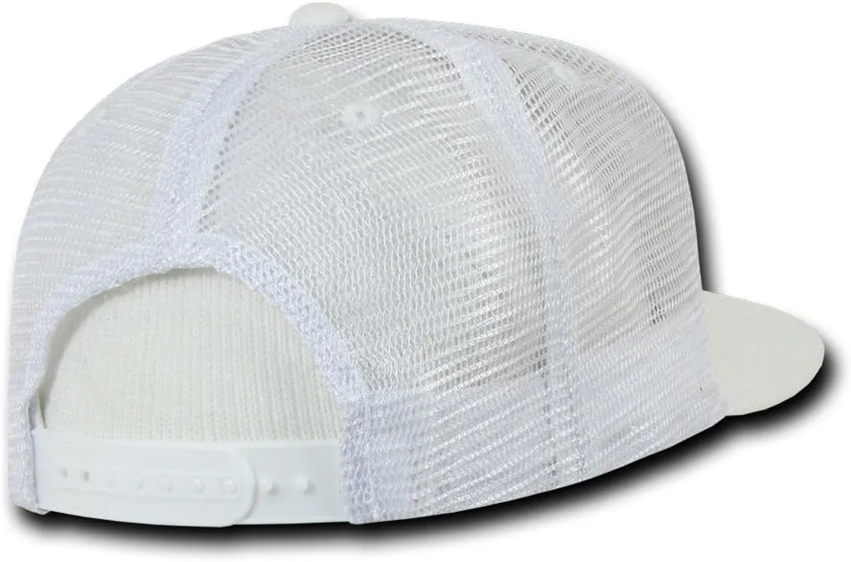 DECKY 6 Panel Flat Bill Trucker Cap
