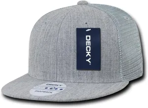 DECKY 6 Panel Flat Bill Trucker Cap