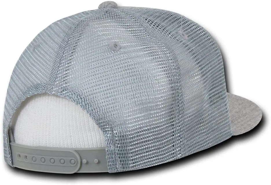 DECKY 6 Panel Flat Bill Trucker Cap