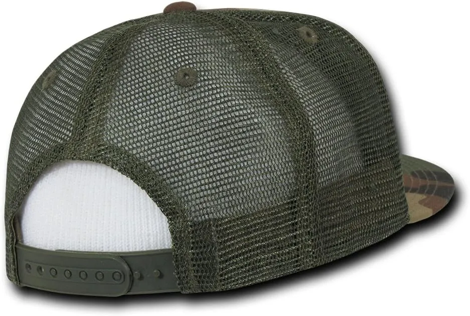 DECKY 6 Panel Flat Bill Trucker Cap