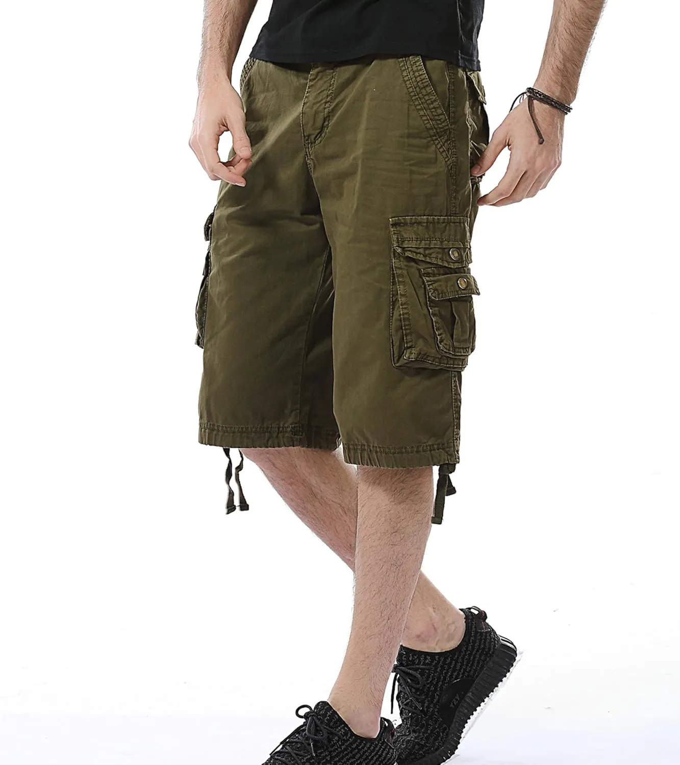 DONGD Mens Cargo Shorts Cotton Relaxed Fit Camouflage Camo Cargo Short