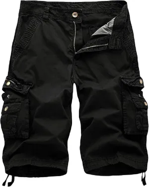 DONGD Mens Cargo Shorts Cotton Relaxed Fit Camouflage Camo Cargo Short