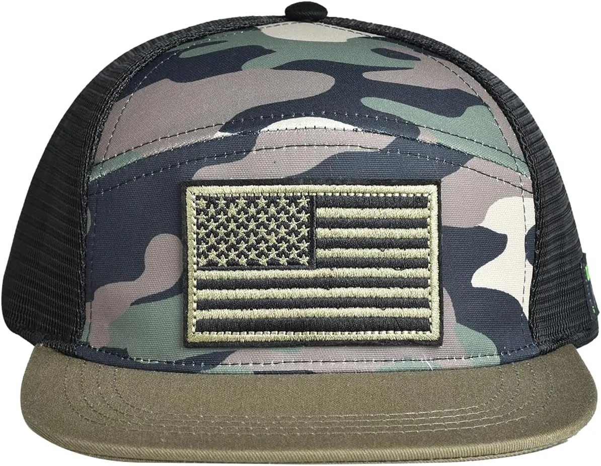 EDTREK Outdoorsman Pro 7-Panel Flat Brim Snapback Hat