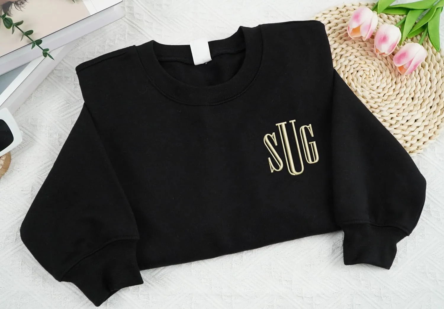 Embroidered Custom Text Shirt, Design On Your Own Sweatshirt, Personalized Embroidered Hoodies, Christmas Sweater