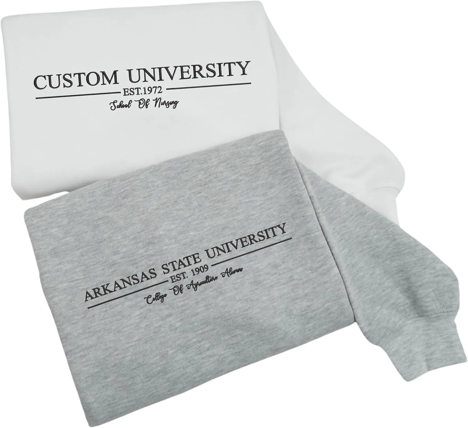Embroidered Custom Text Shirt, Design On Your Own Sweatshirt, Personalized Embroidered Hoodies, Christmas Sweater
