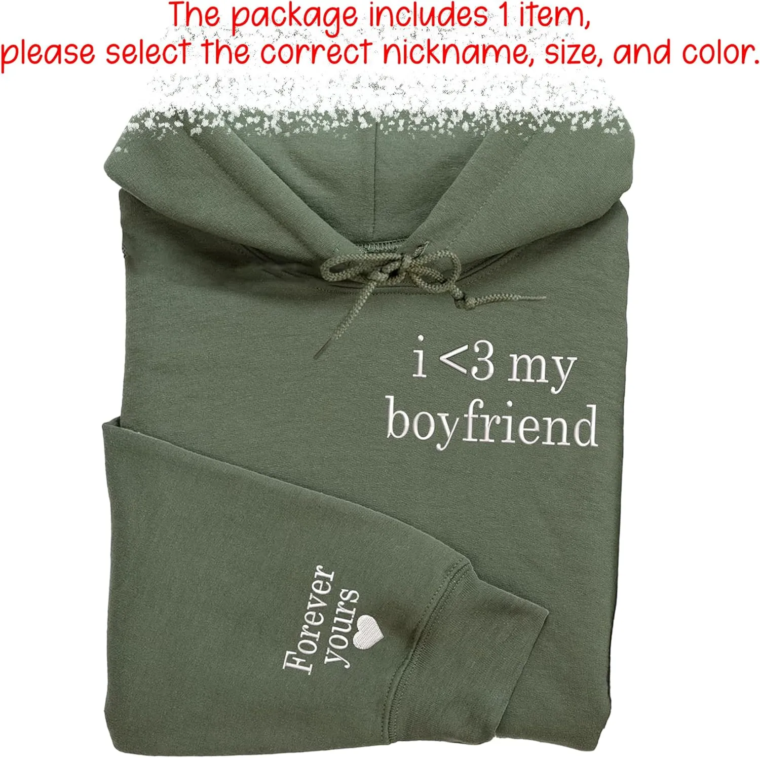 Embroidered Matching Couple Hoodies Boyfriend and Girlfriend I Love My Girlfriend Boyfriend Couple Valentine