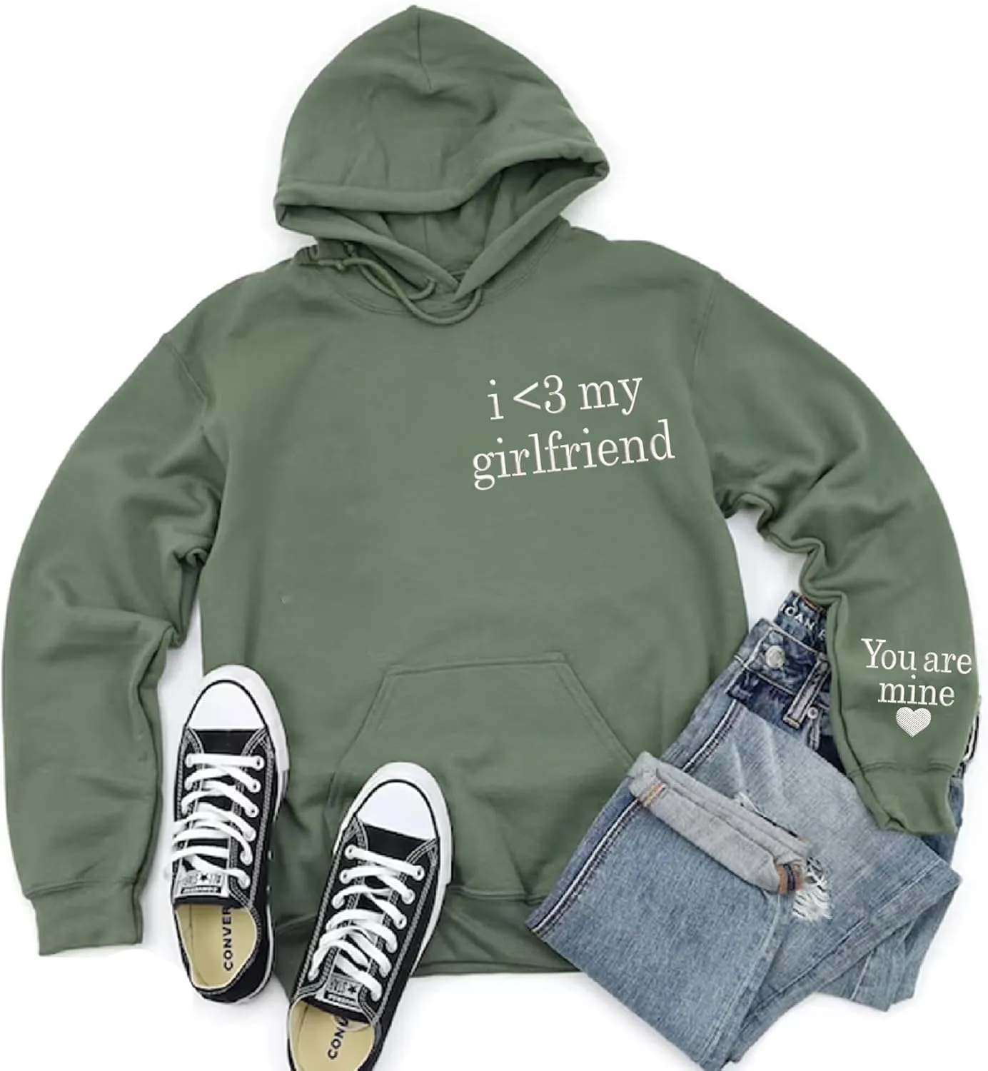 Embroidered Matching Couple Hoodies Boyfriend and Girlfriend I Love My Girlfriend Boyfriend Couple Valentine