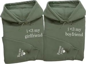 Embroidered Matching Couple Hoodies Boyfriend and Girlfriend I Love My Girlfriend Boyfriend Couple Valentine