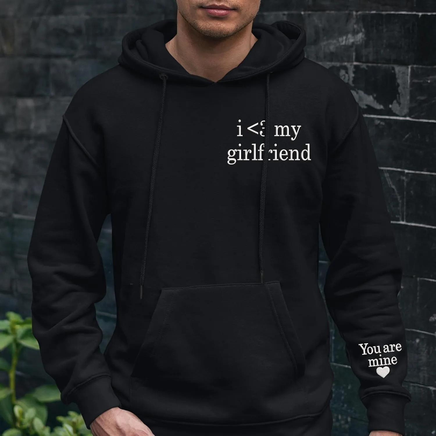 Embroidered Matching Couple Hoodies Boyfriend and Girlfriend I Love My Girlfriend Boyfriend Couple Valentine