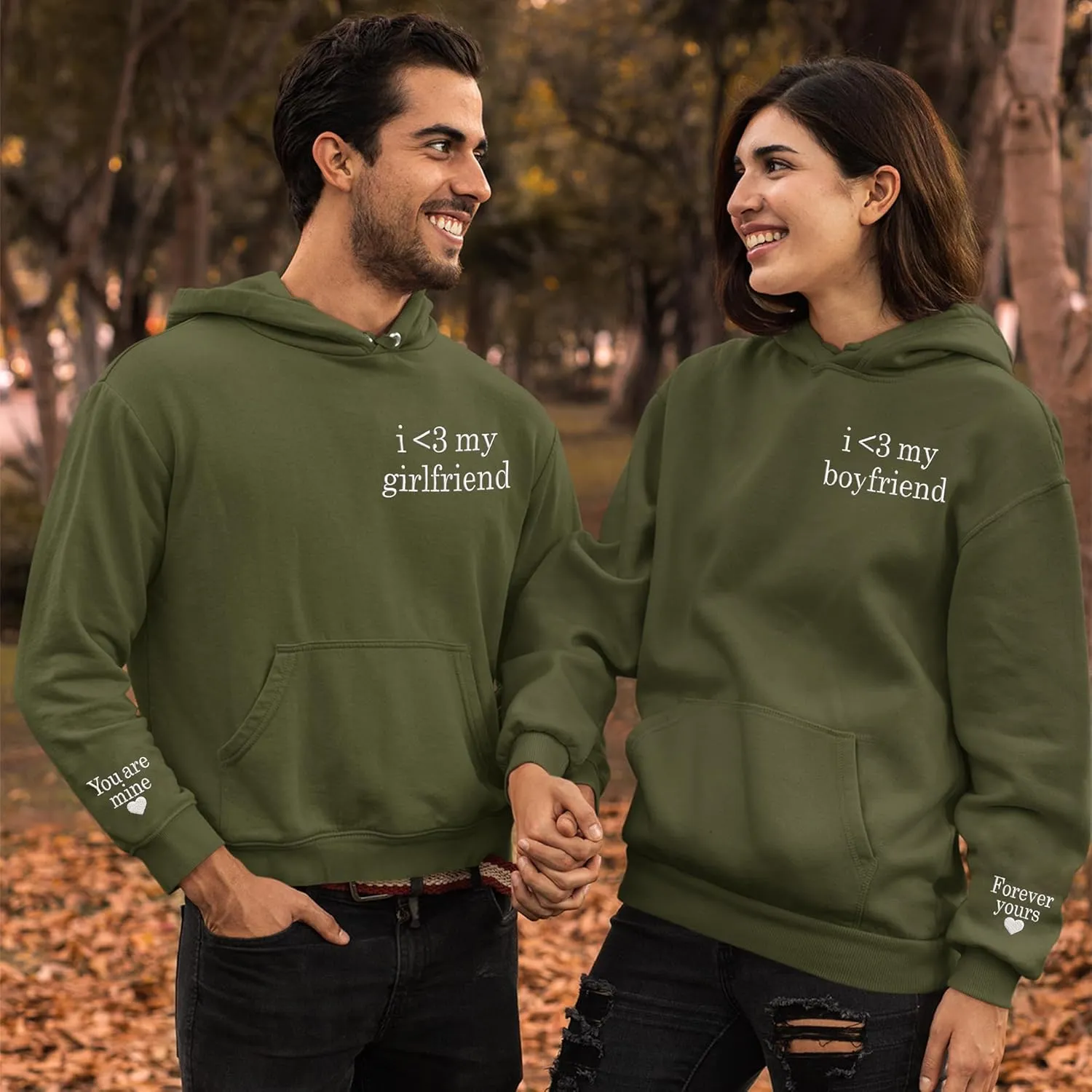 Embroidered Matching Couple Hoodies Boyfriend and Girlfriend I Love My Girlfriend Boyfriend Couple Valentine
