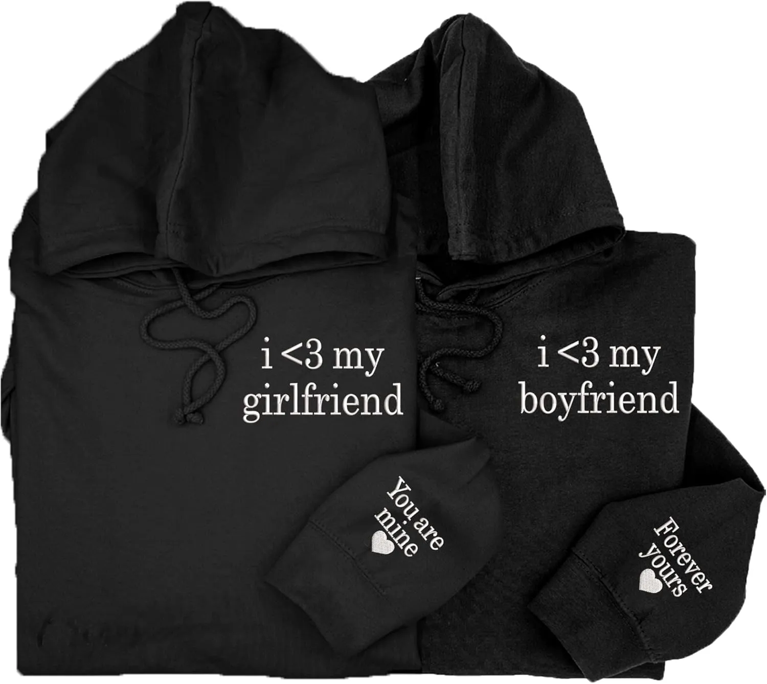 Embroidered Matching Couple Hoodies Boyfriend and Girlfriend I Love My Girlfriend Boyfriend Couple Valentine