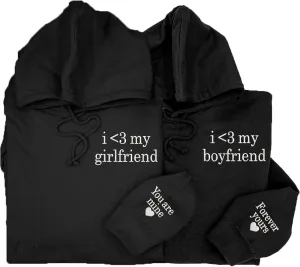 Embroidered Matching Couple Hoodies Boyfriend and Girlfriend I Love My Girlfriend Boyfriend Couple Valentine