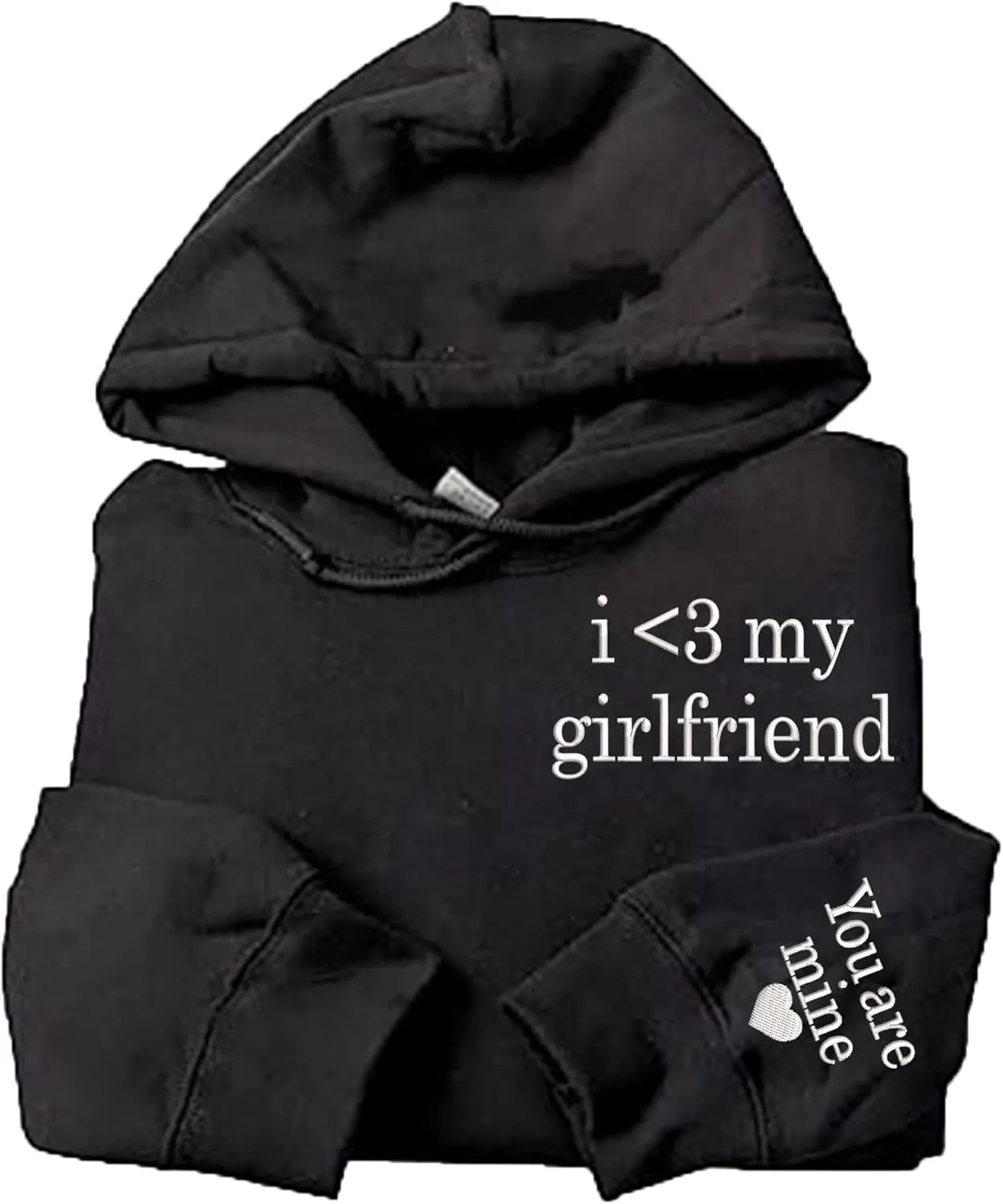 Embroidered Matching Couple Hoodies Boyfriend and Girlfriend I Love My Girlfriend Boyfriend Couple Valentine