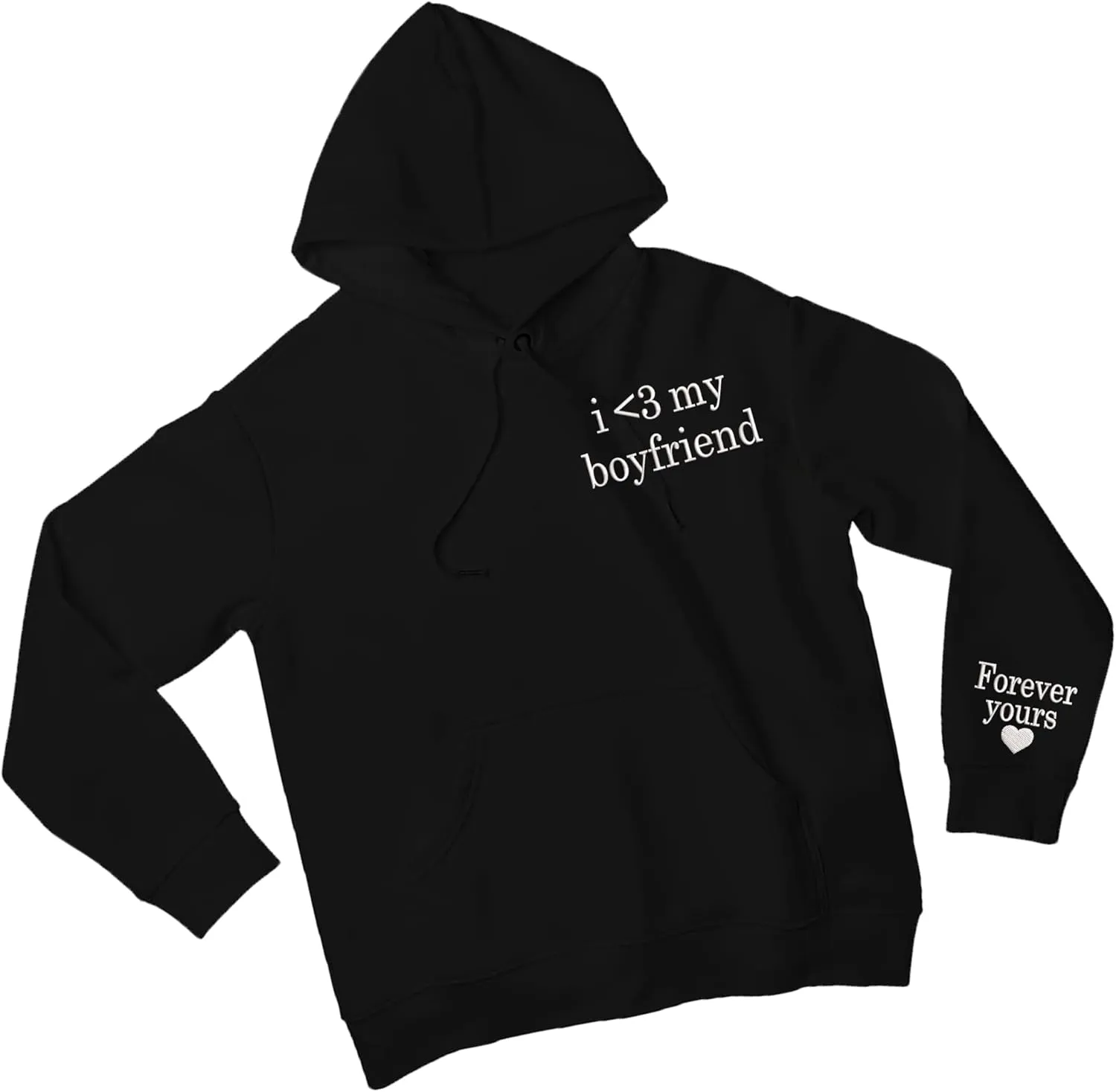 Embroidered Matching Couple Hoodies Boyfriend and Girlfriend I Love My Girlfriend Boyfriend Couple Valentine