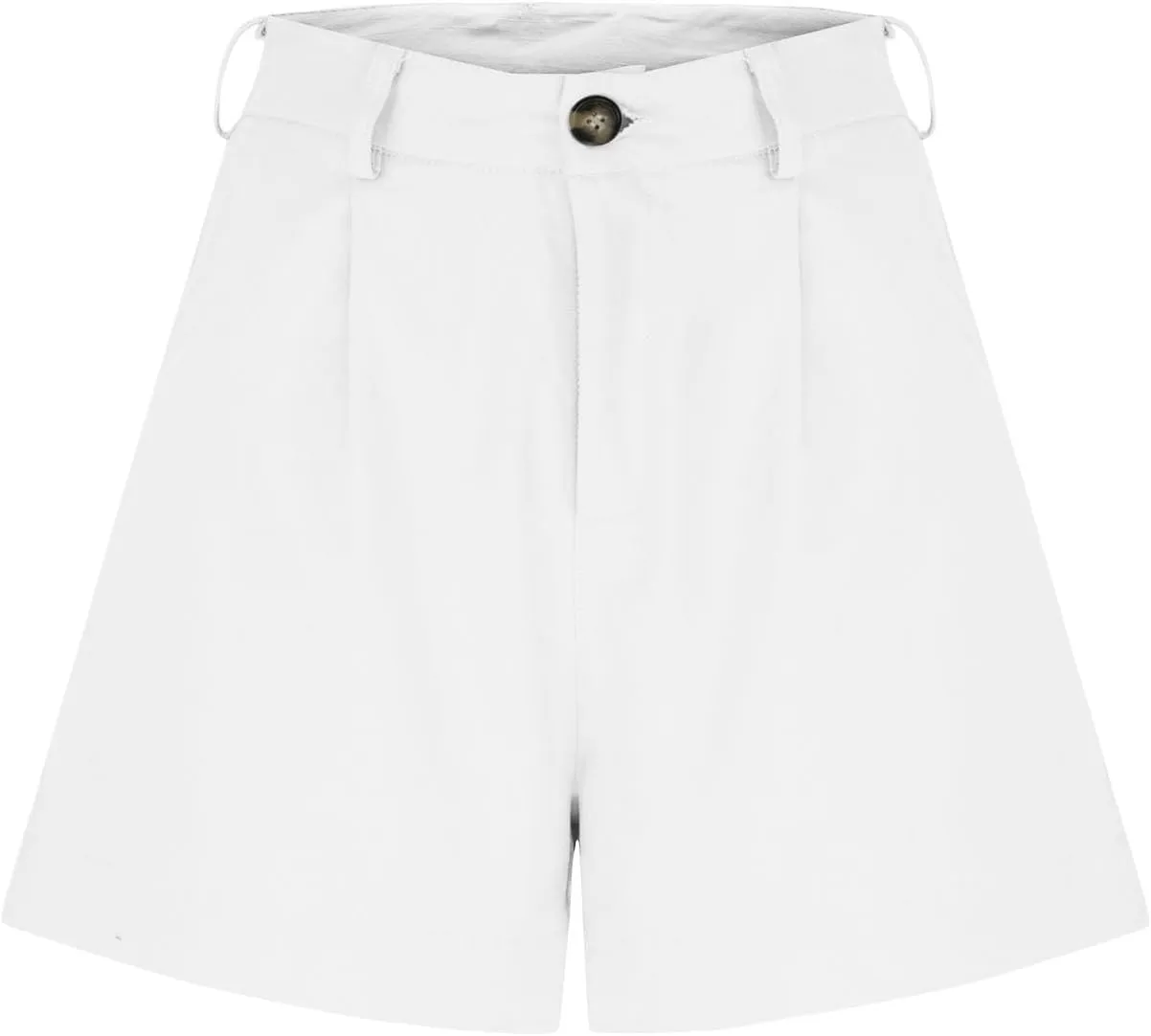 Finelylove Womens Cargo Bermuda Shorts Pleated High Waisted Summer Linen Shorts Wide Leg Casual Beach Shorts with Pockets
