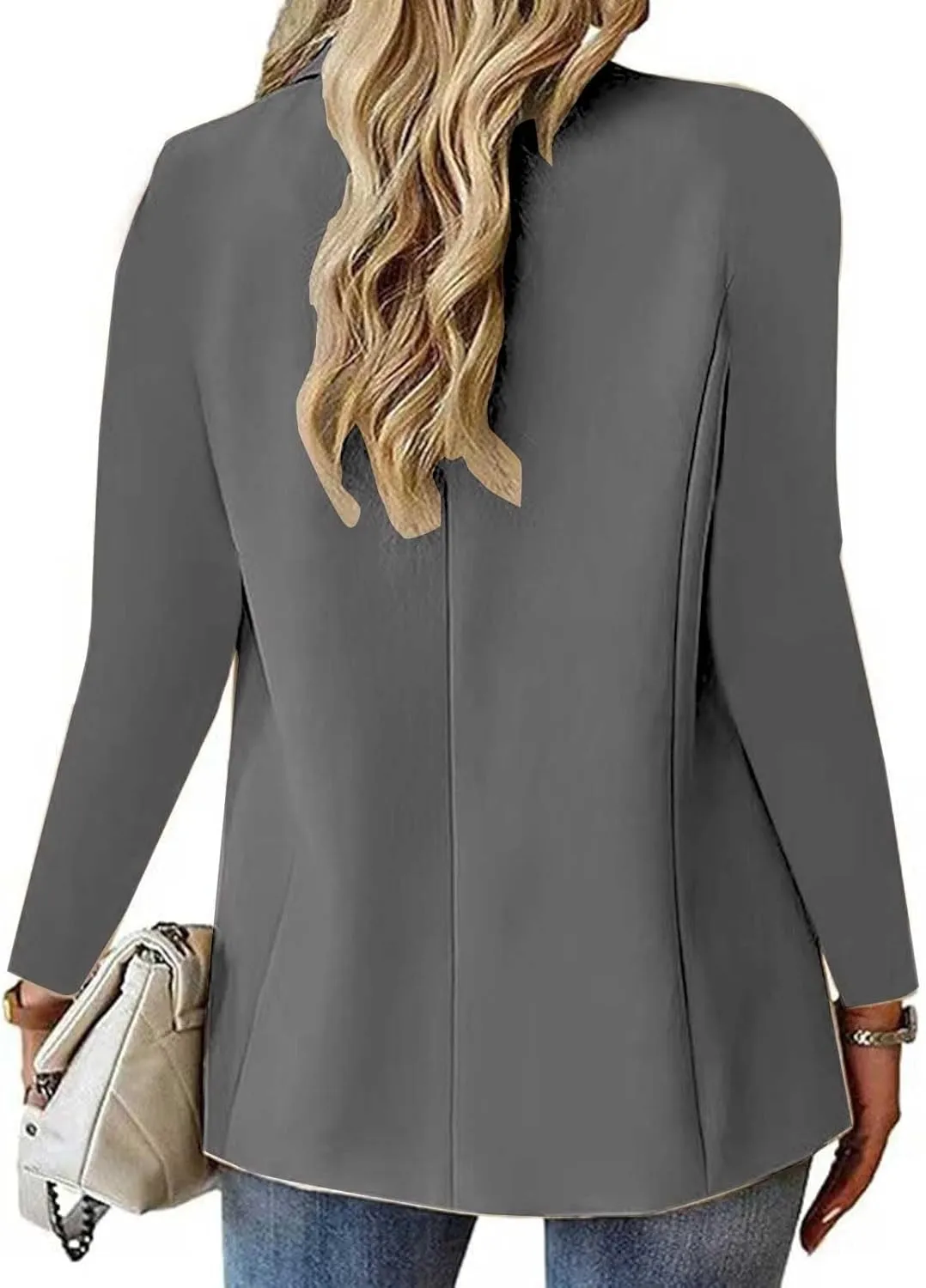 GOKKILRW Womens Casual Blazer Jackets Lapel One Button Work Suit Coats Trendy Business Formal Outfits Professional Clothes