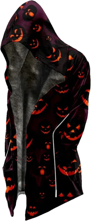 Halloween Hoodies For Men, Men's Halloween Print Velvet Thickened Long Jacket Casual Large Size Zipper Coat