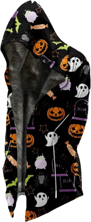 Halloween Hoodies For Men, Men's Halloween Print Velvet Thickened Long Jacket Casual Large Size Zipper Coat