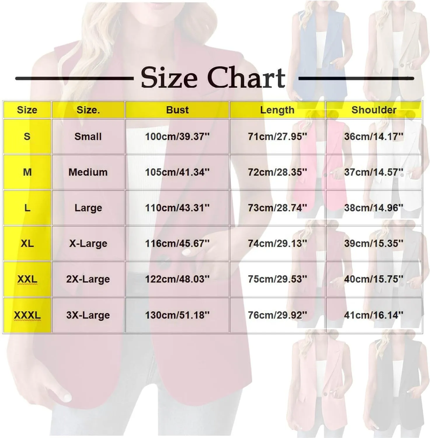 HGps8w Women's Blazers Vest Tops Casual 2025 Summer Sleeveless Lightweight Open Front Work Office Jackets with Pockets