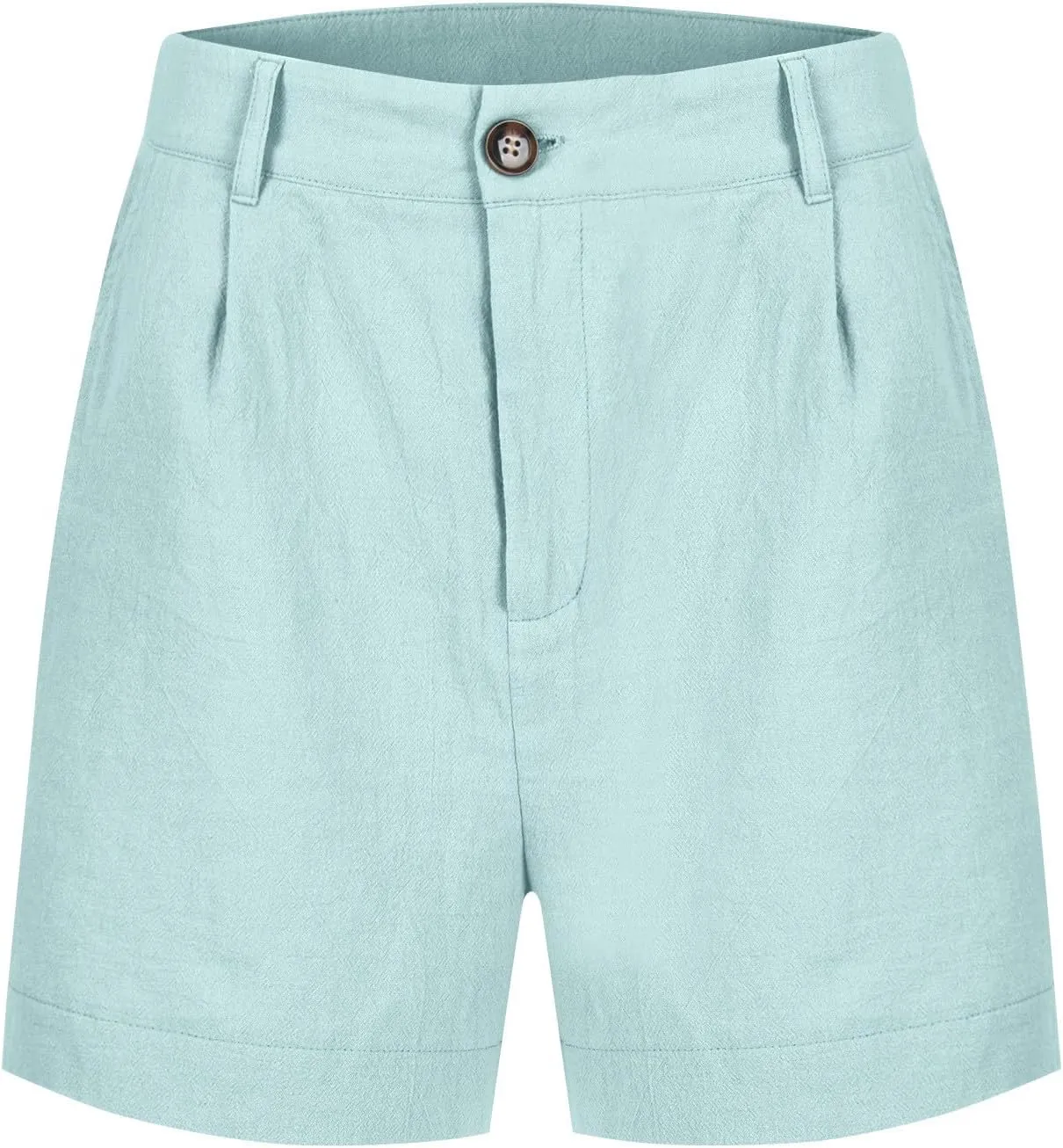 High Waisted Shorts for Women Dressy Casual Pleated Chino Shorts Lightweight Summer Twill Wide Leg Shorts with Pockets