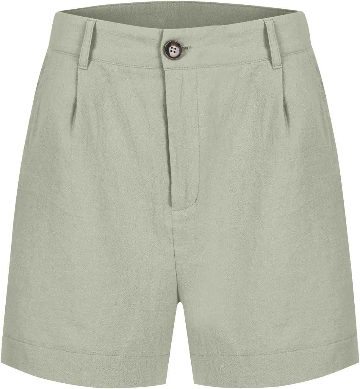 High Waisted Shorts for Women Dressy Casual Pleated Chino Shorts Lightweight Summer Twill Wide Leg Shorts with Pockets