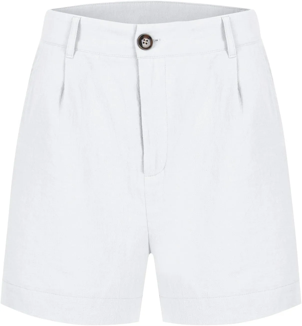 High Waisted Shorts for Women Dressy Casual Pleated Chino Shorts Lightweight Summer Twill Wide Leg Shorts with Pockets