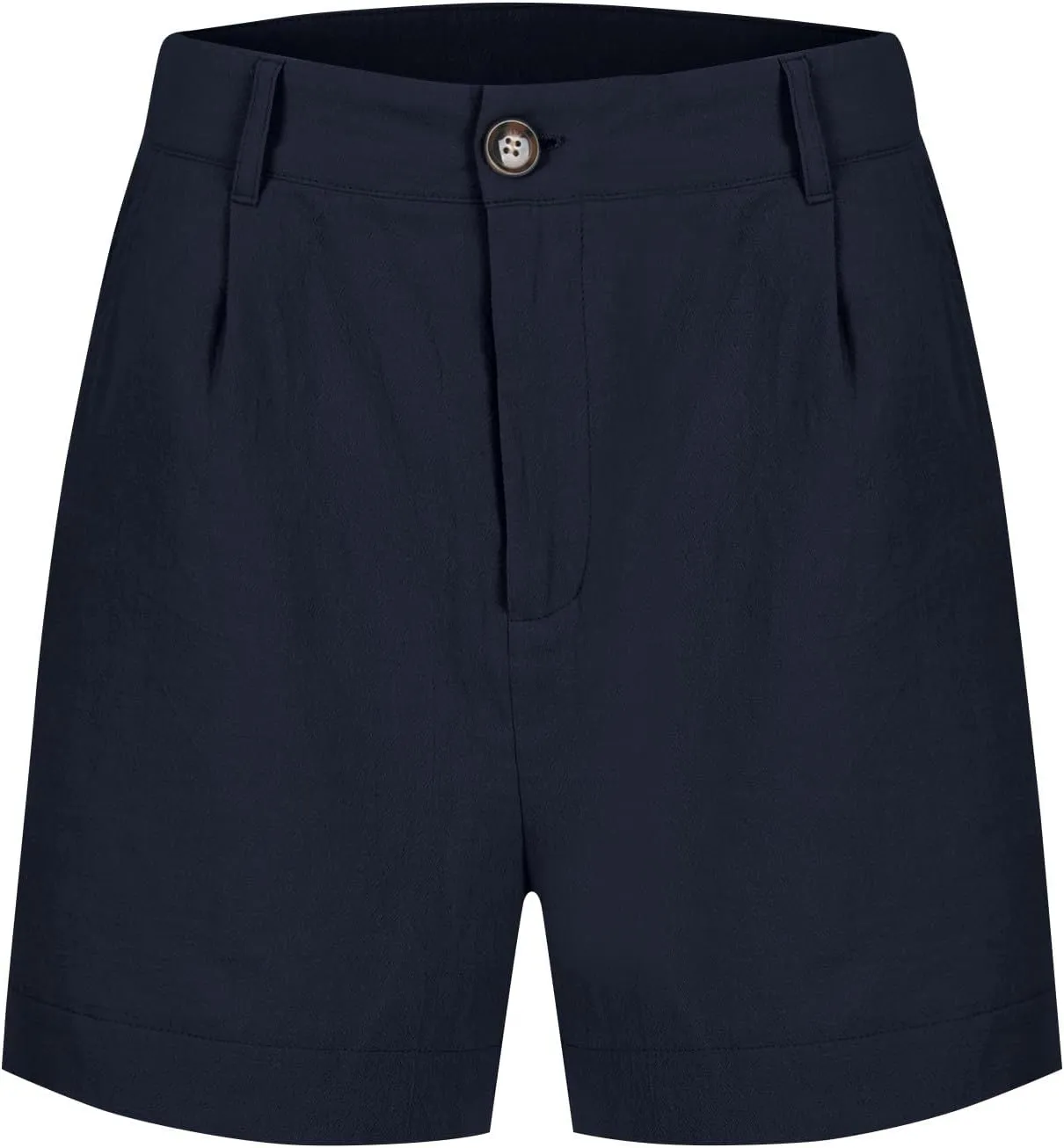 High Waisted Shorts for Women Dressy Casual Pleated Chino Shorts Lightweight Summer Twill Wide Leg Shorts with Pockets