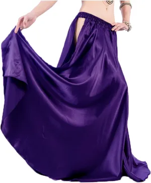 Indian Trendy 36" Satin Panel Full Circle Swing Belly Dance Gypsy 2 Slit Skirts