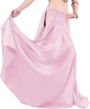 Indian Trendy 36" Satin Panel Full Circle Swing Belly Dance Gypsy 2 Slit Skirts
