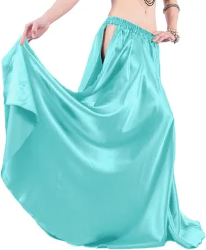 Indian Trendy 36" Satin Panel Full Circle Swing Belly Dance Gypsy 2 Slit Skirts