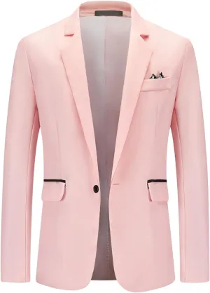 Jackets for Men,Men Casual Blazer Jackets Slim Fit Suits Jacket One Button Business Sports Coat Solid Long Sleeve Shirts