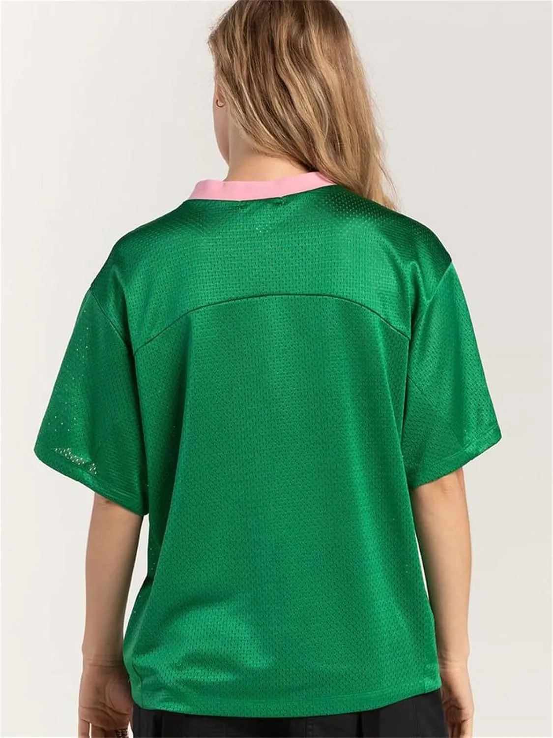 Jersey Shirts for Women Y2k Oversized Number Graphic V Neck Short Sleeve Jersey T-Shirt Blokecore Aesthetic Streetwear