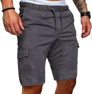 Jinda Men's Lightweight Cargo Shorts Outdoor Shorts Mid Rise Pocket Elastic Cotton Casual Work Utility Shorts
