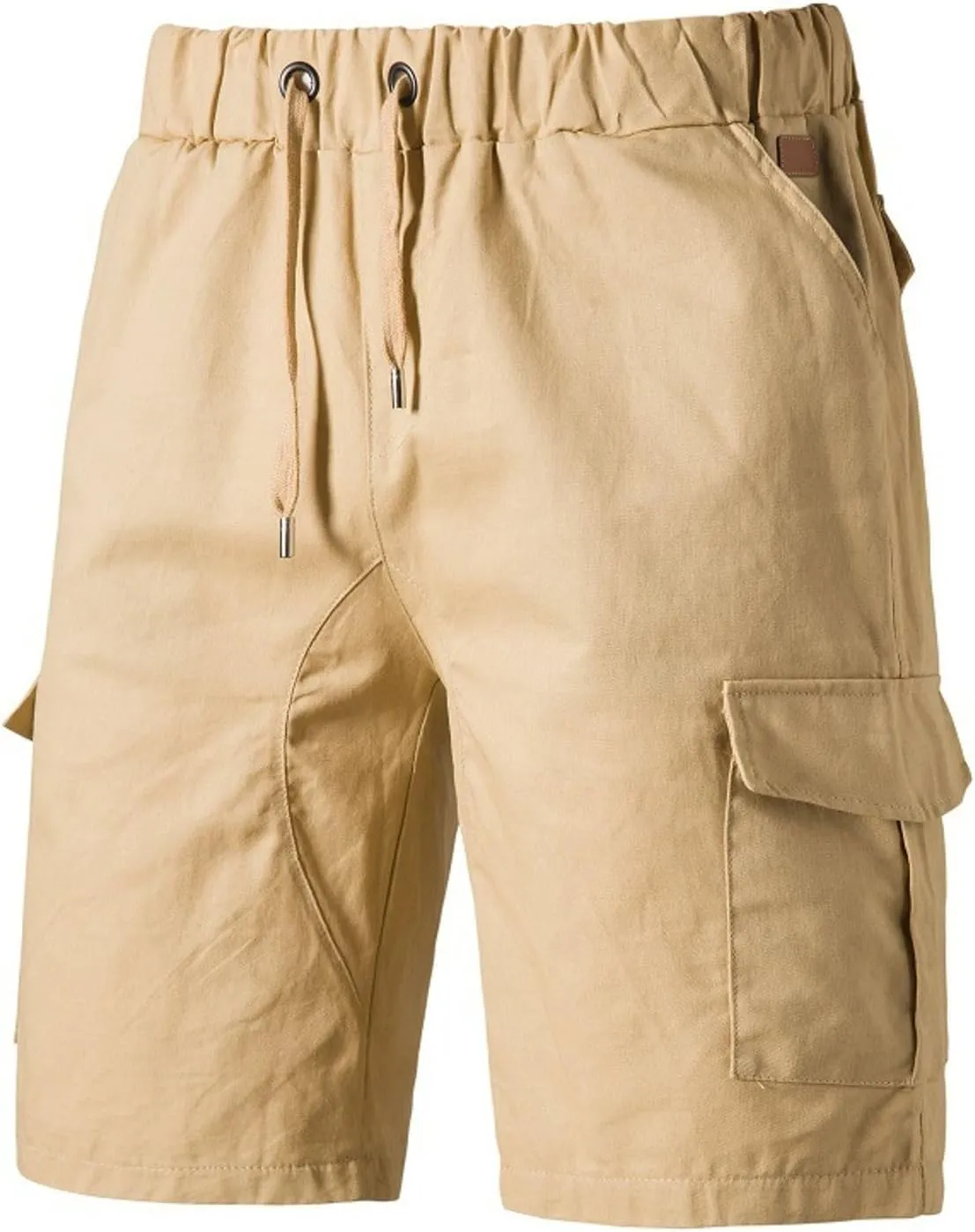Jinda Men's Lightweight Cargo Shorts Outdoor Shorts Mid Rise Pocket Elastic Cotton Casual Work Utility Shorts
